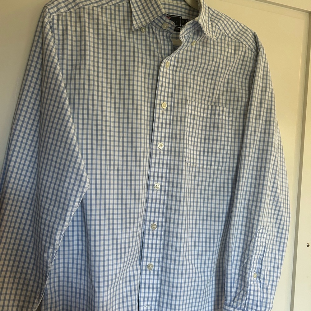 Vineyard Vines Blue and White Checkered Shirt